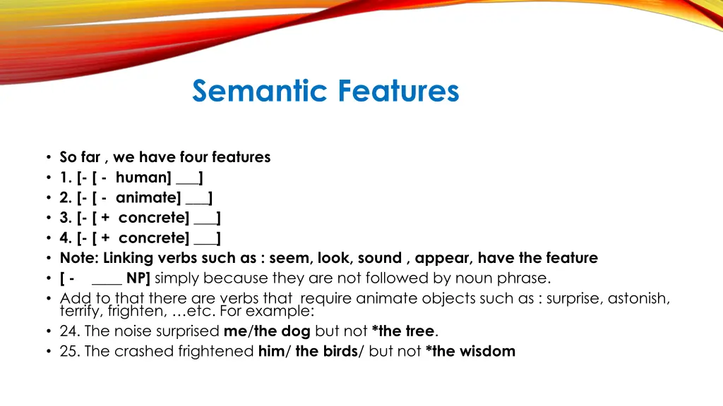 semantic features 9