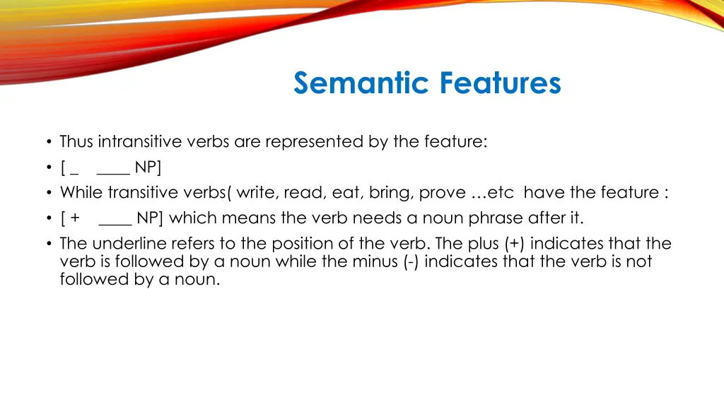 semantic features