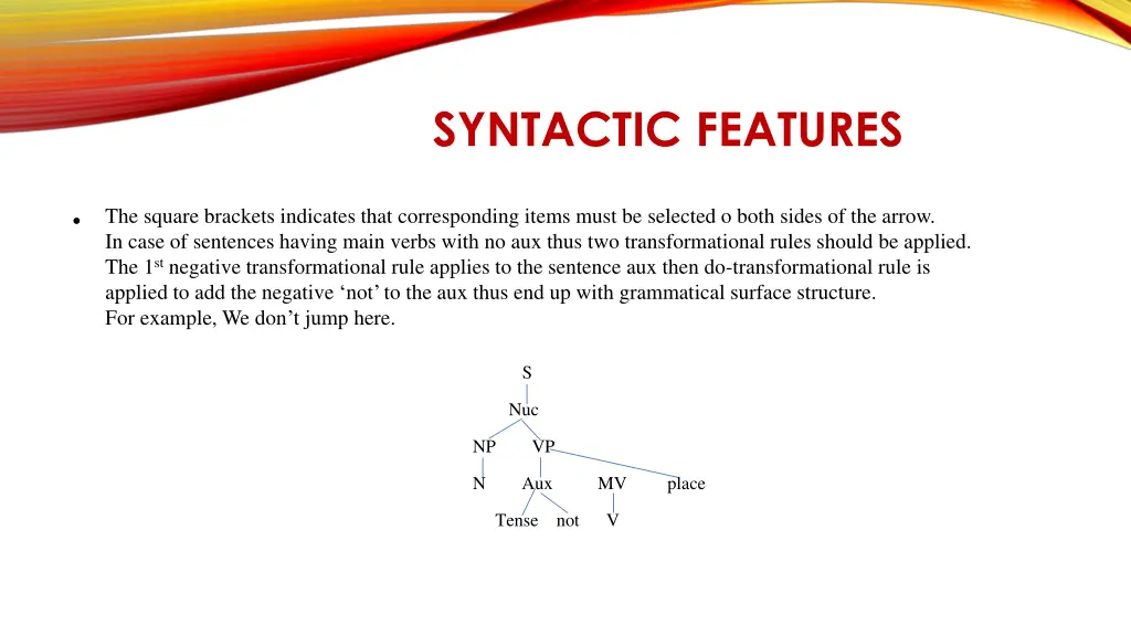 syntactic features
