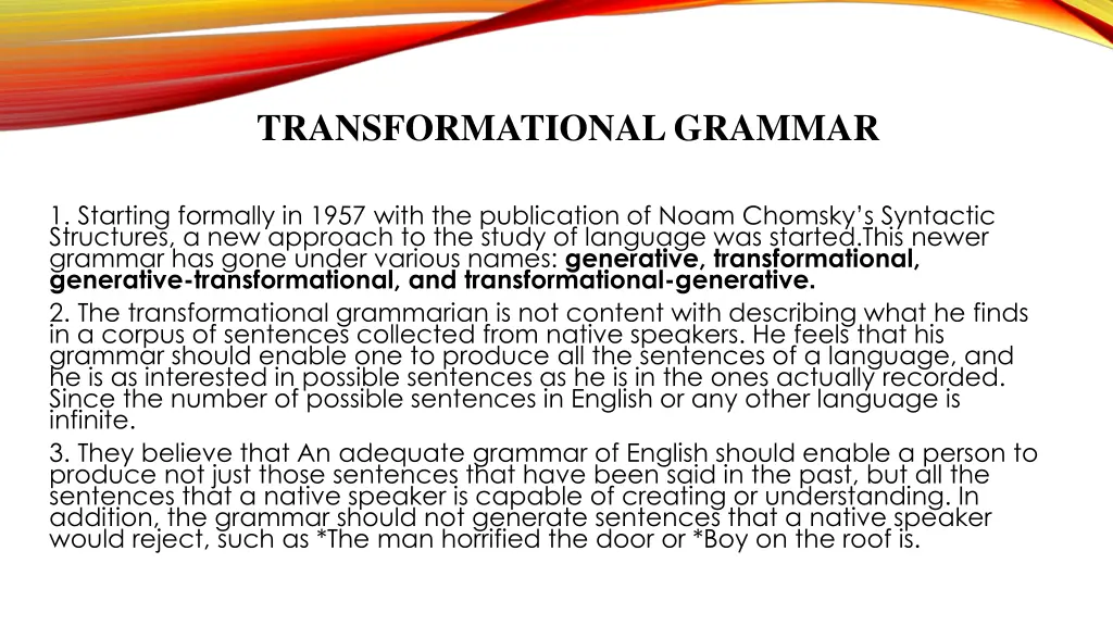 transformational grammar