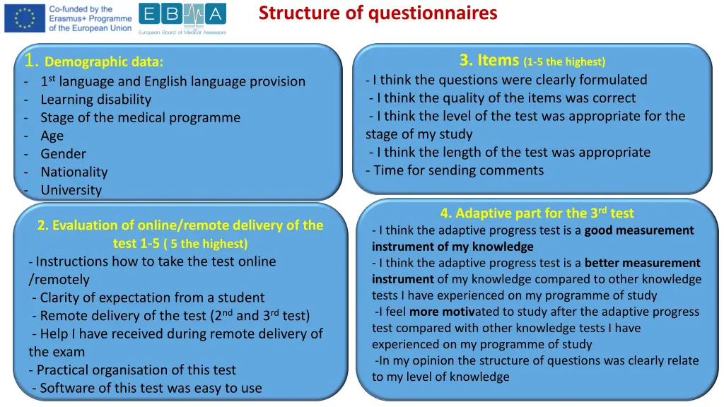 structure of questionnaires