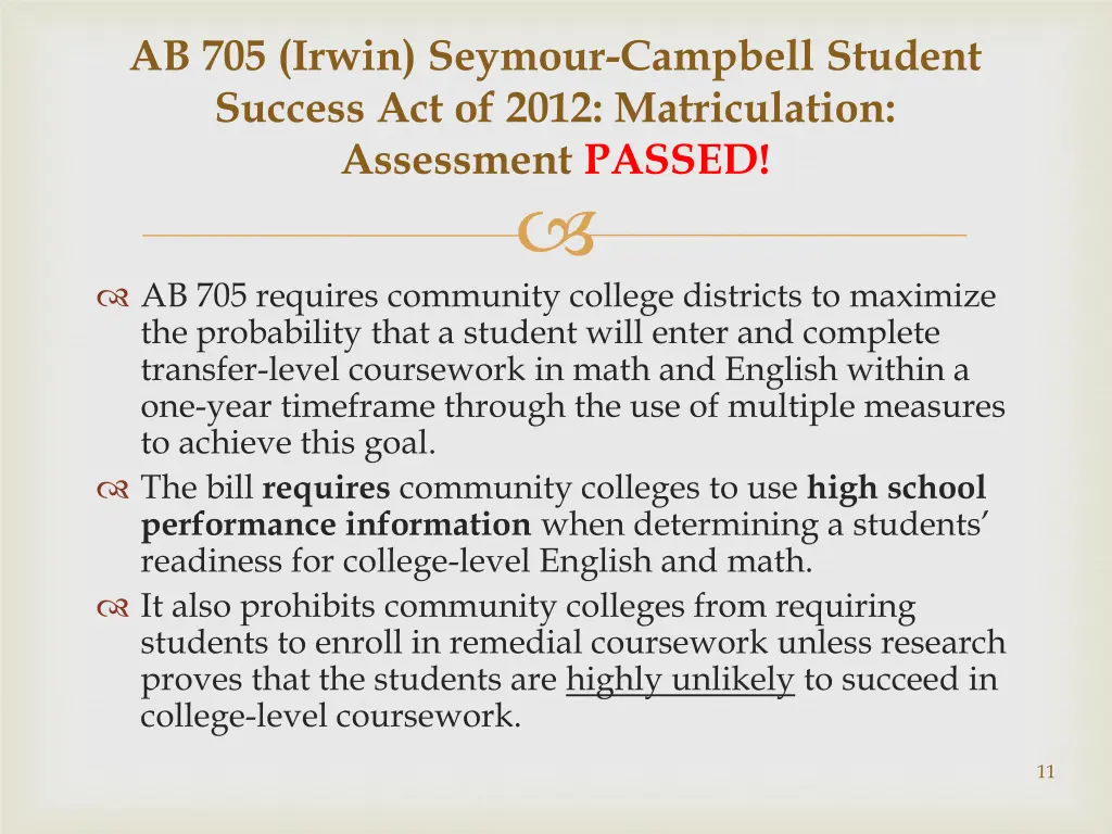 ab 705 irwin seymour campbell student success