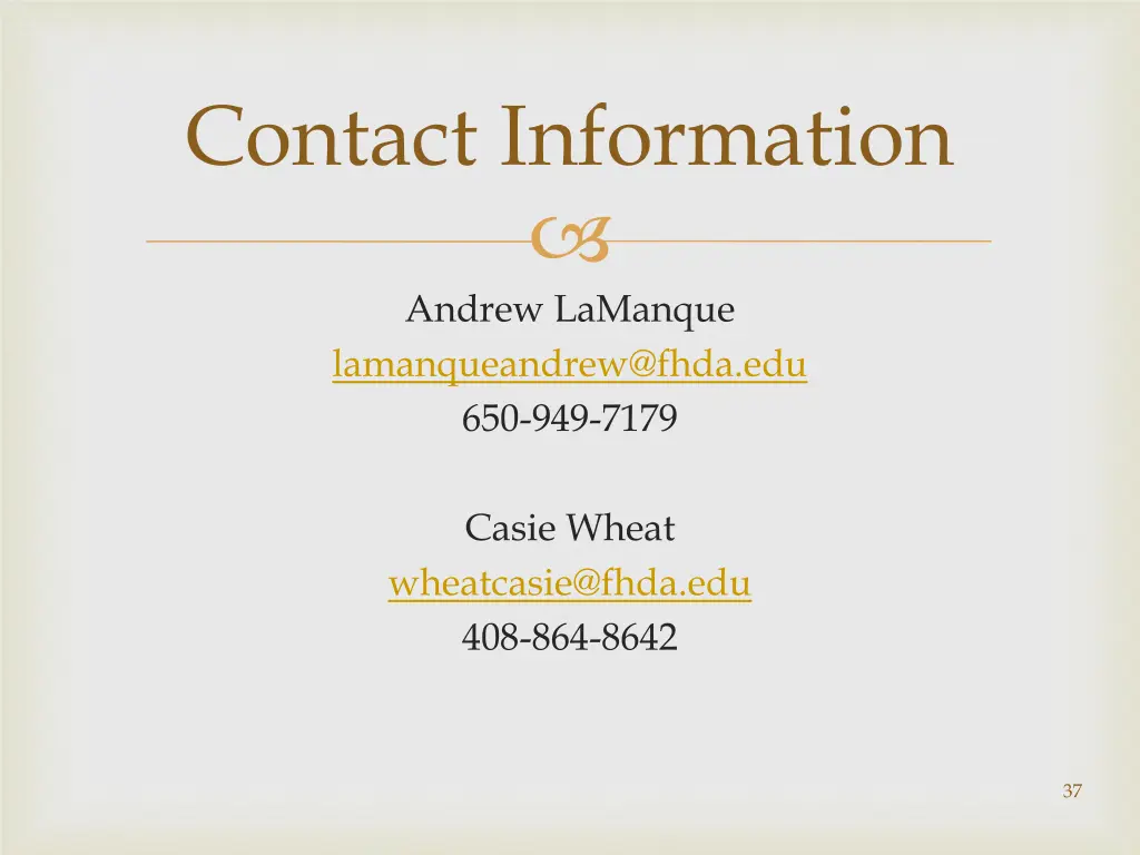 contact information