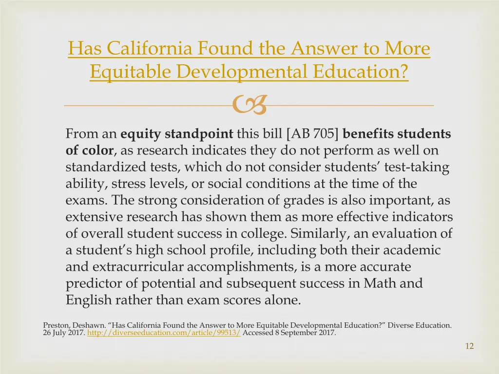 has california found the answer to more equitable