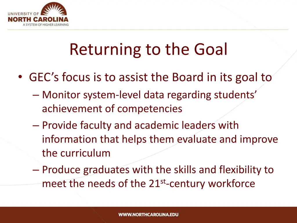 returning to the goal