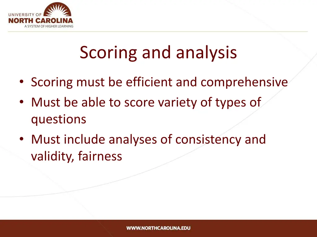 scoring and analysis