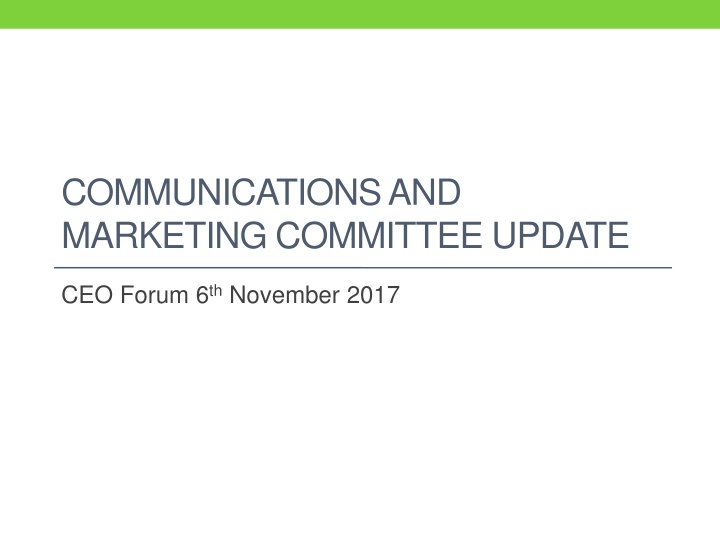 communications and marketing committee update
