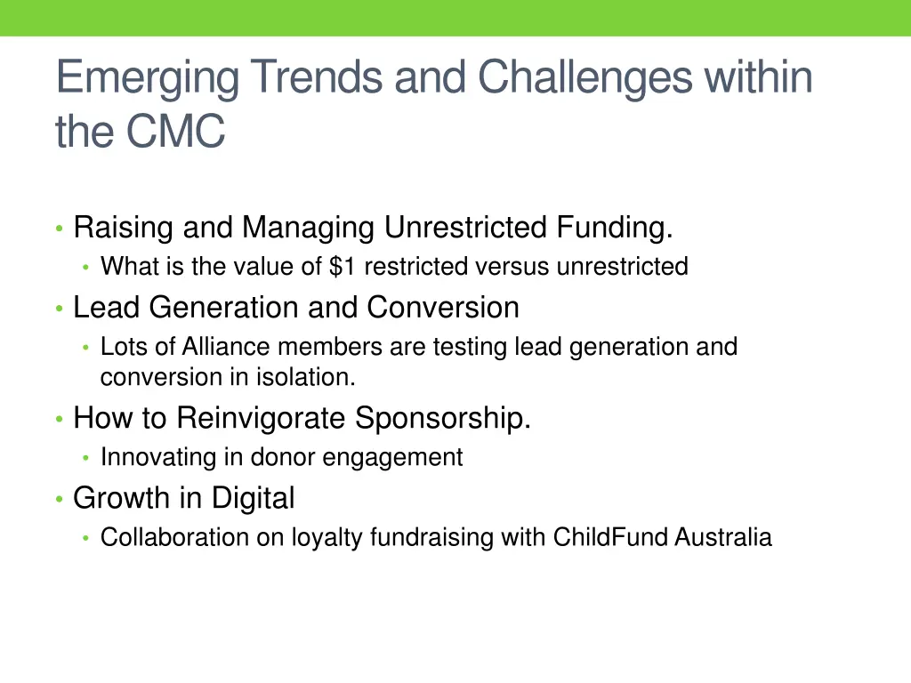 emerging trends and challenges within the cmc