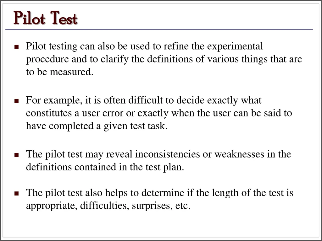 pilot test pilot test 1