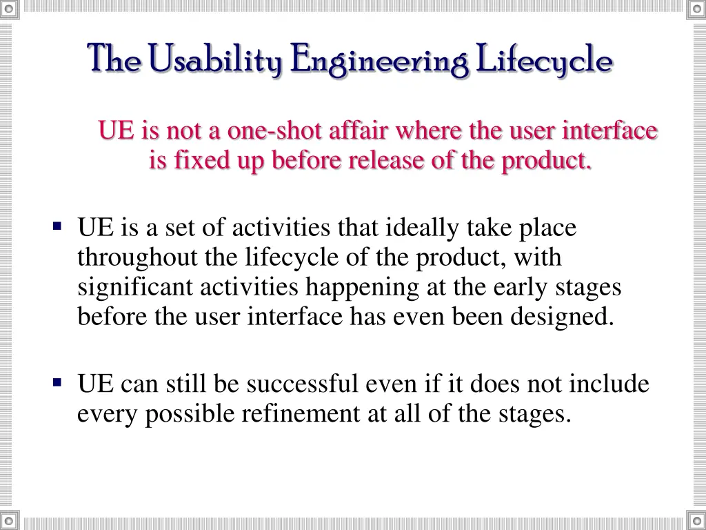 the usability engineering lifecycle