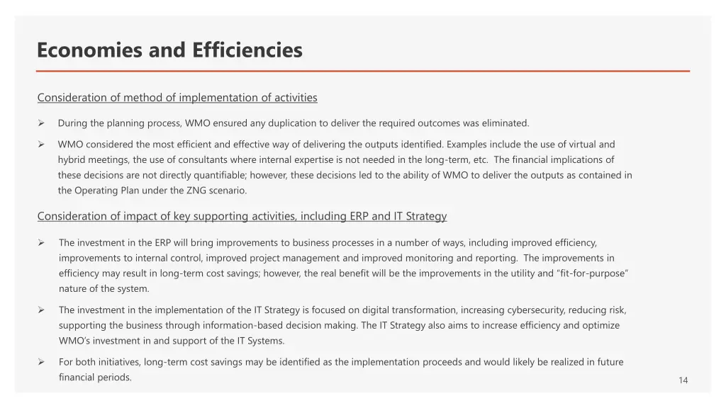economies and efficiencies 2