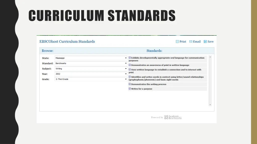 curriculum standards