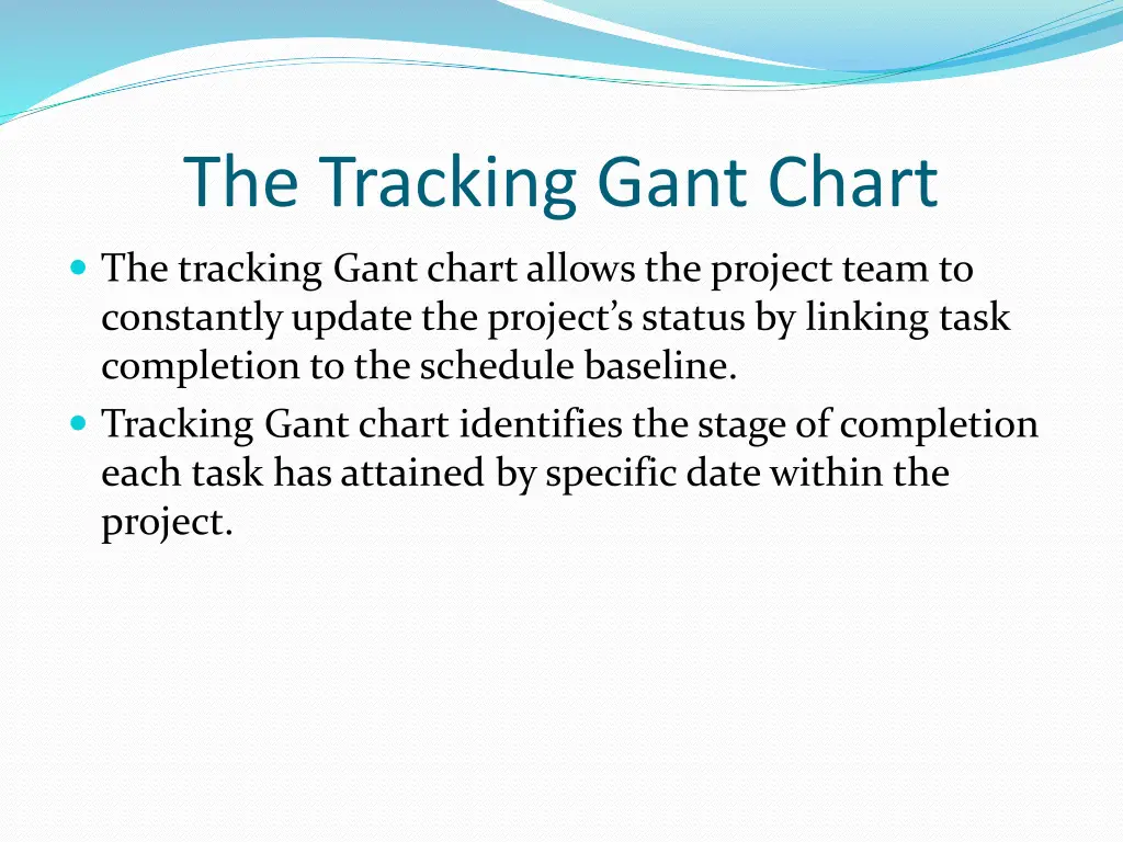 the tracking gant chart