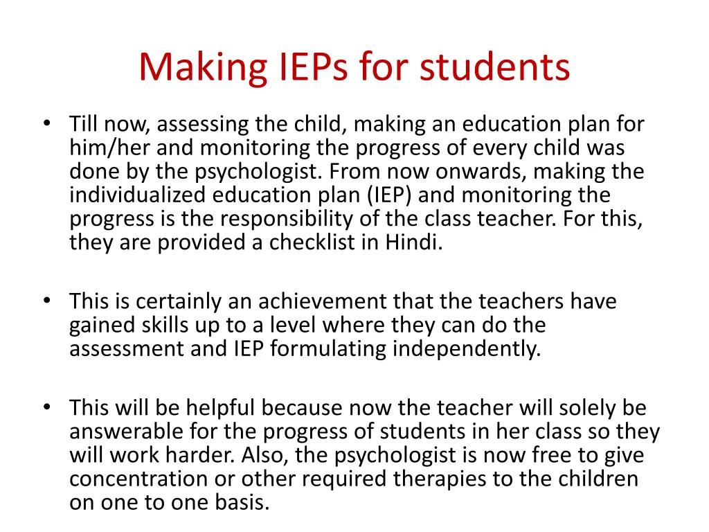 making ieps for students