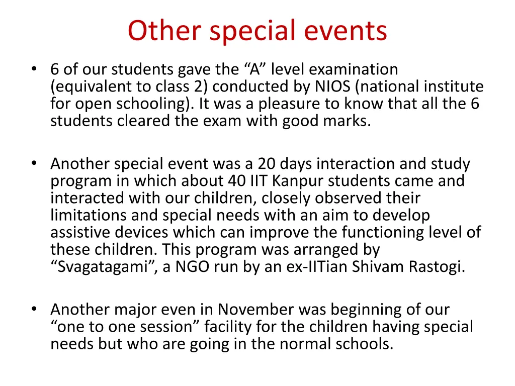 other special events