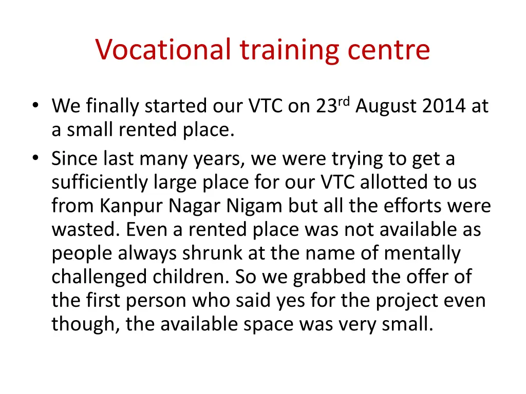 vocational training centre