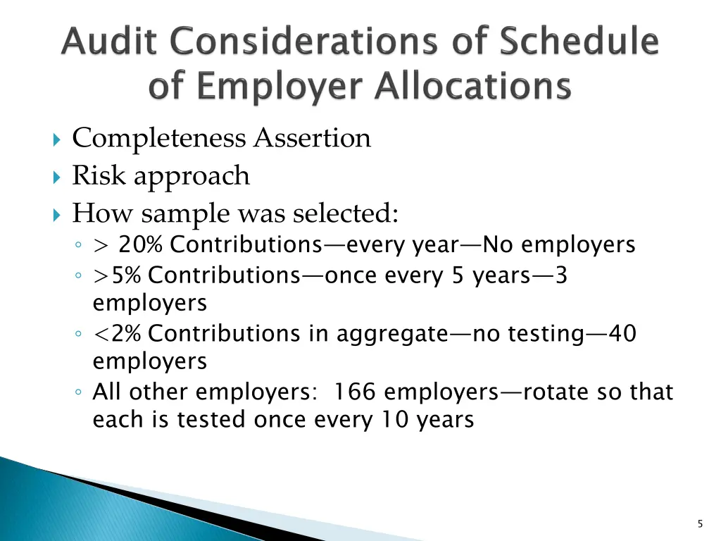 completeness assertion risk approach how sample