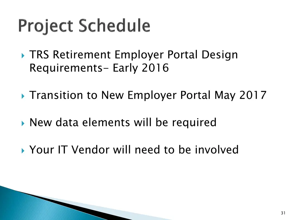 trs retirement employer portal design