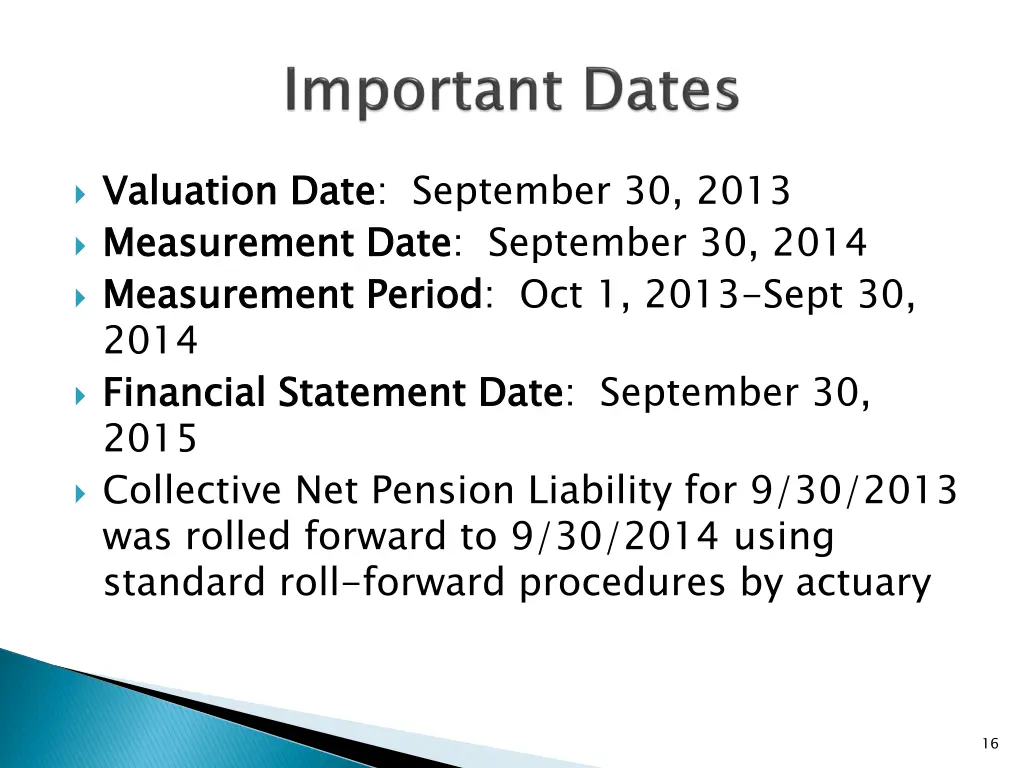 valuation date measurement date measurement