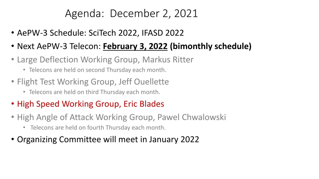 agenda december 2 2021 2
