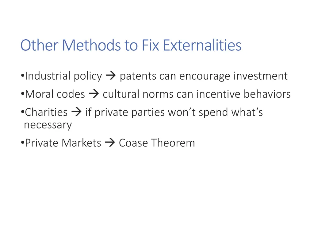 other methods to fix externalities