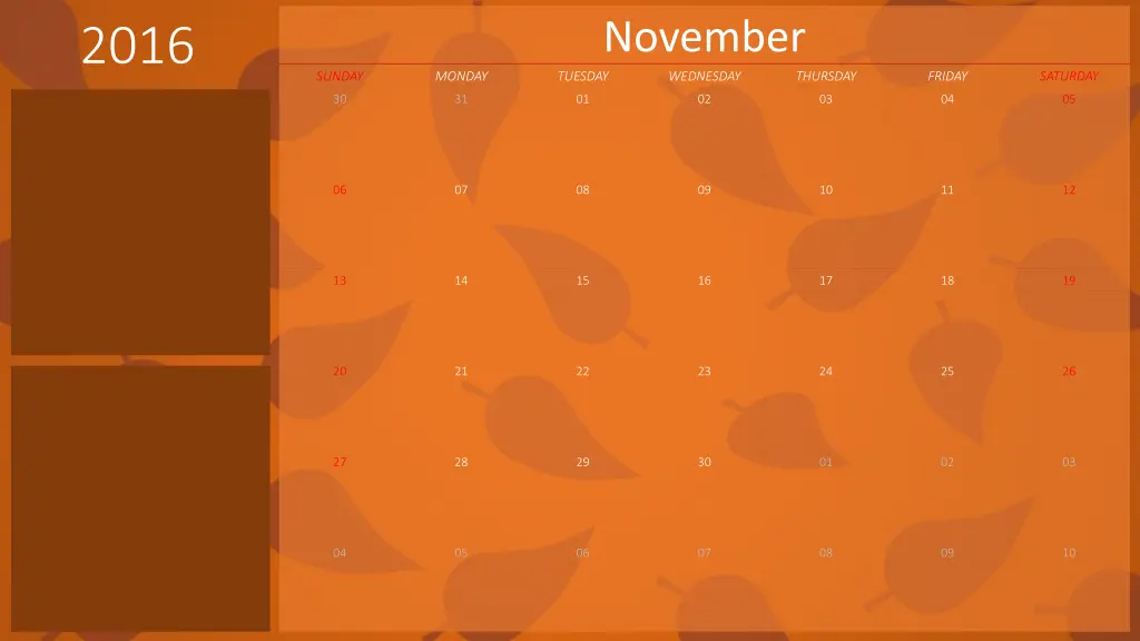 november tuesday wednesday