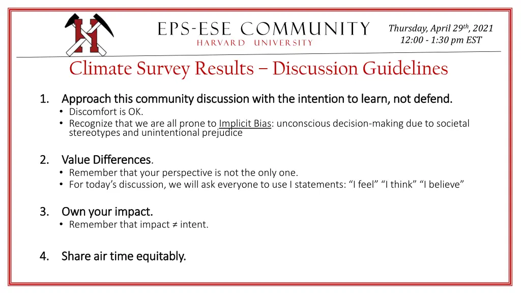 eps ese community h a rva r d u n i v e r s i t y 2