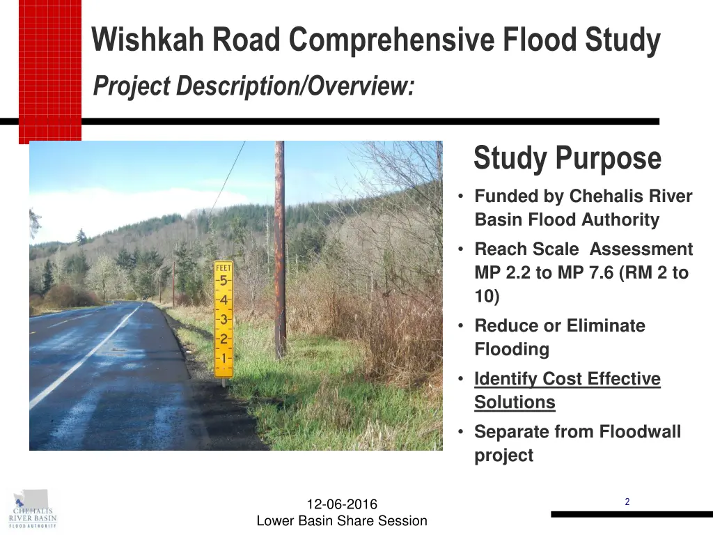wishkah road comprehensive flood study