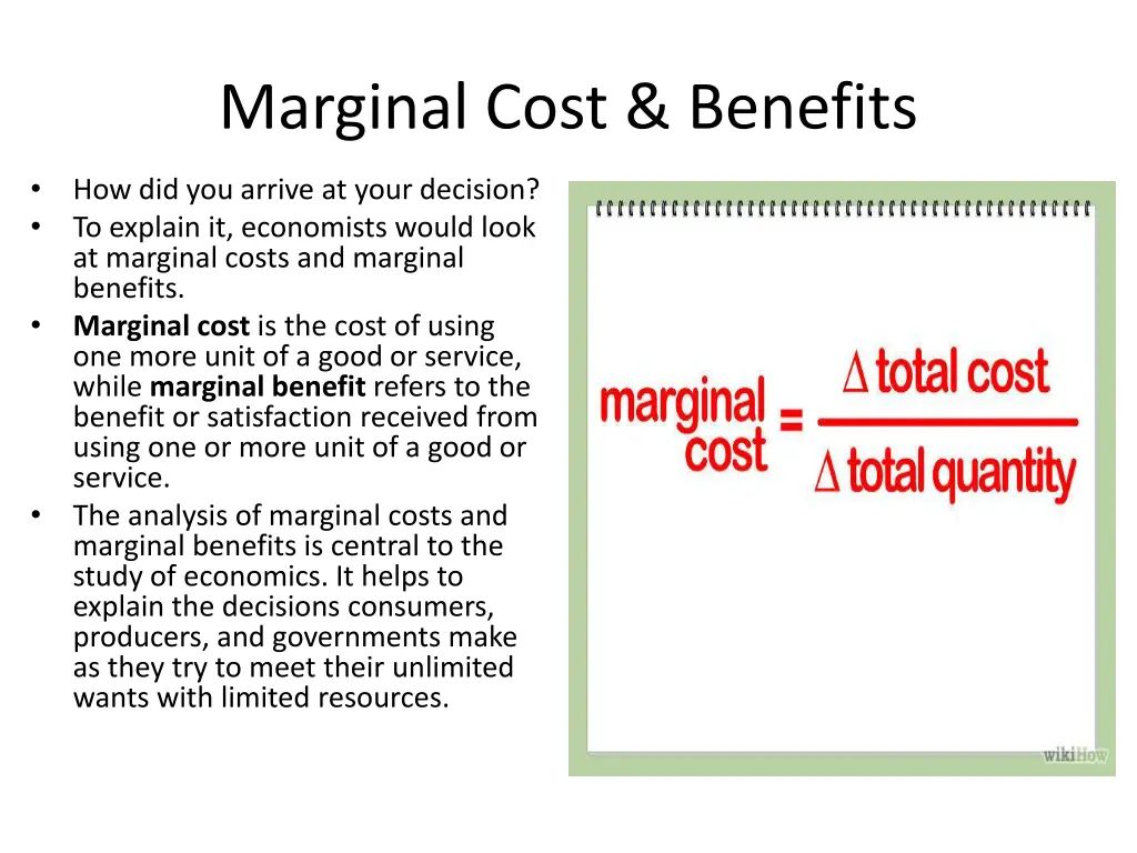 marginal cost benefits