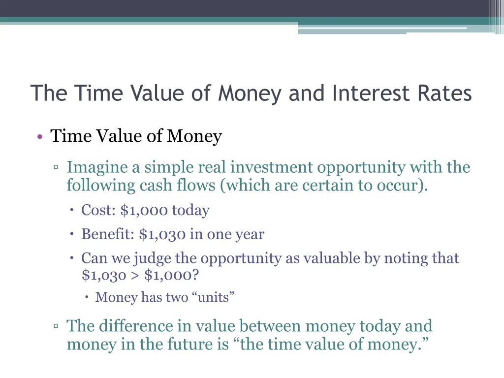 the time value of money and interest rates