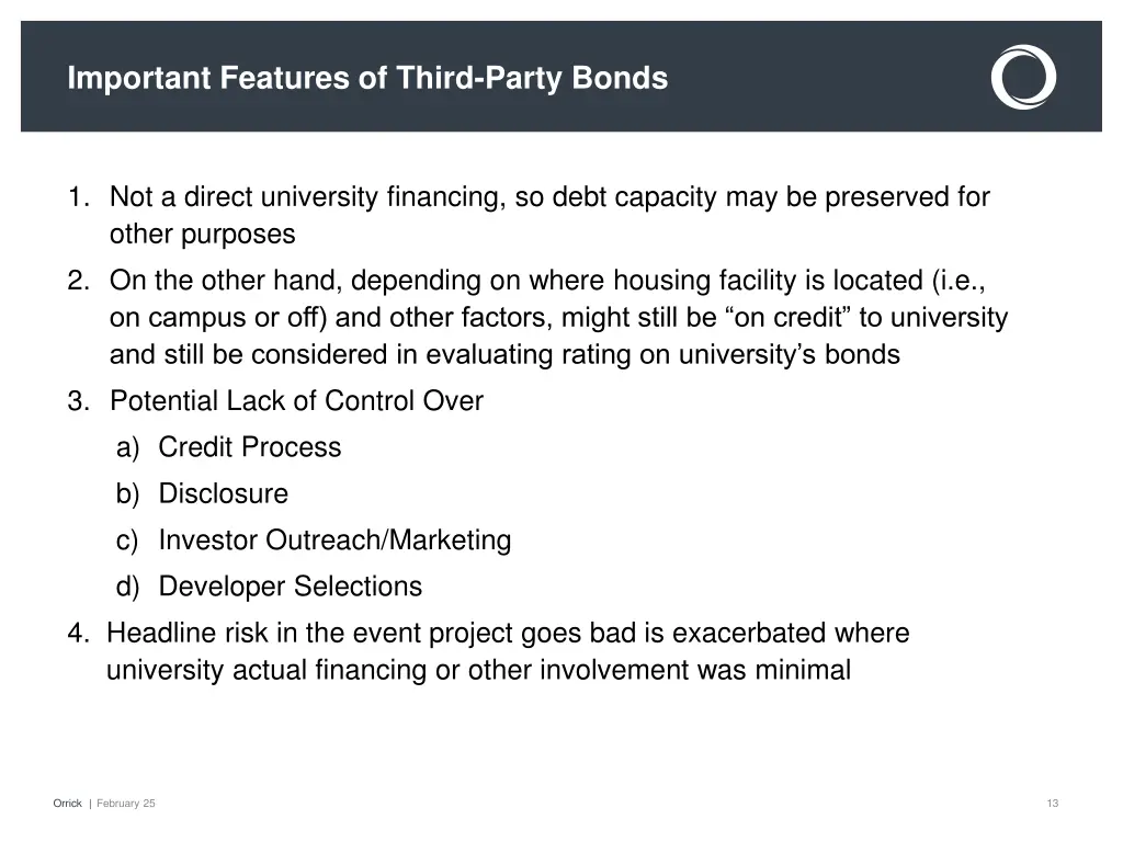 important features of third party bonds