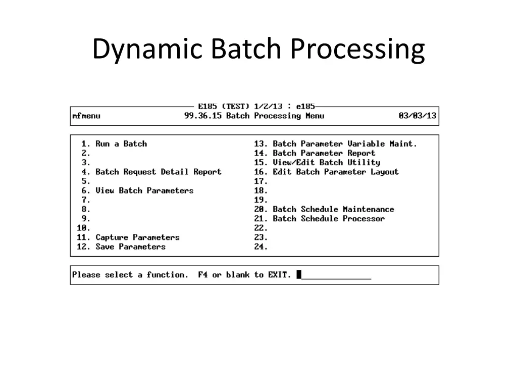 dynamic batch processing