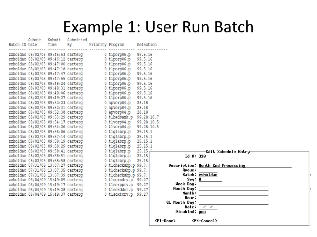 example 1 user run batch