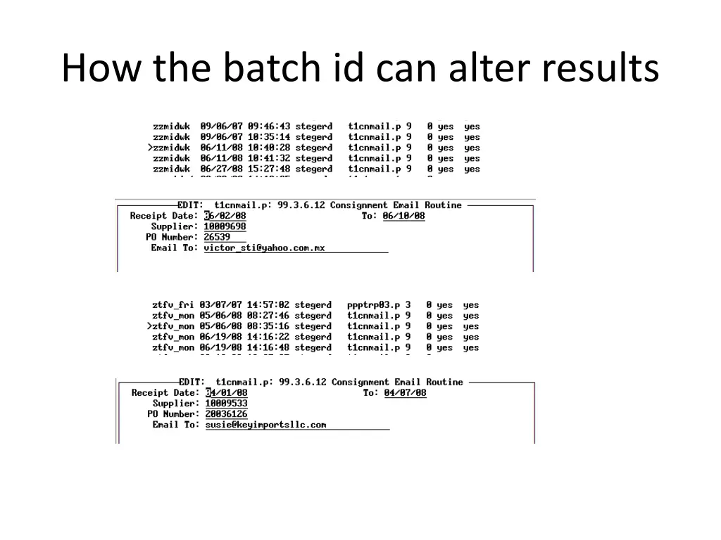 how the batch id can alter results