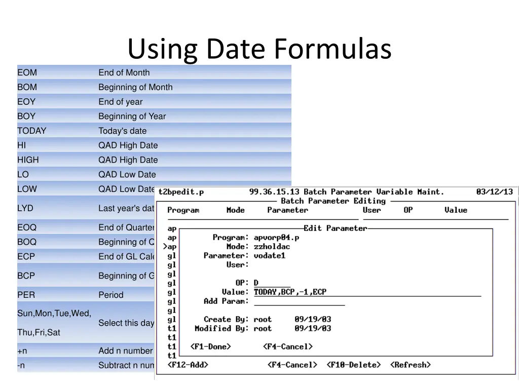 using date formulas end of month