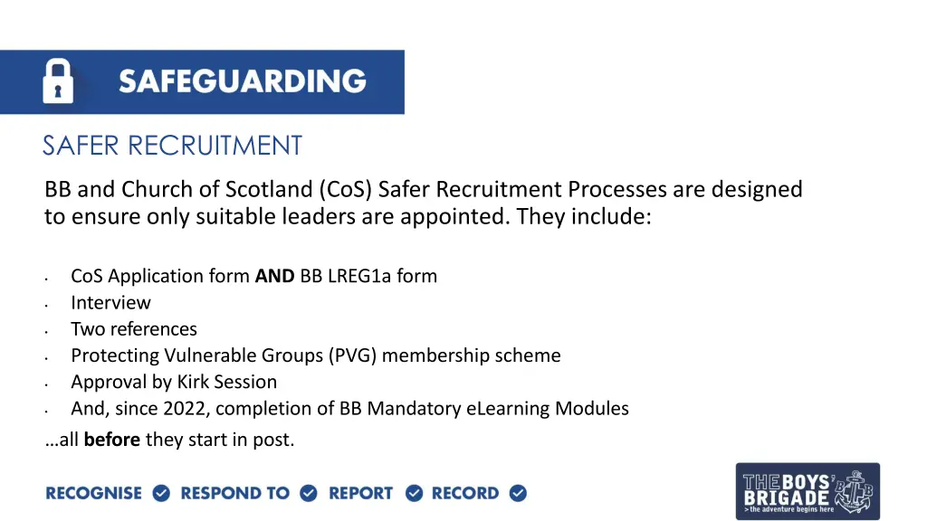 safer recruitment