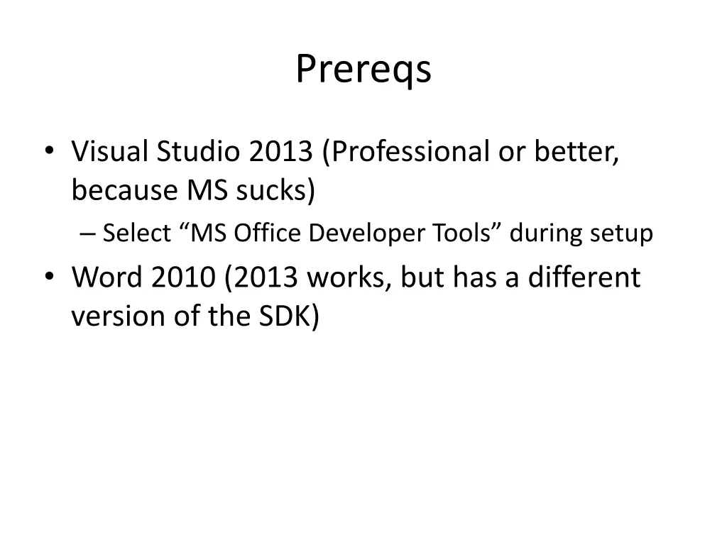 prereqs