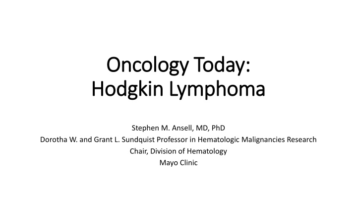 oncology today oncology today hodgkin lymphoma