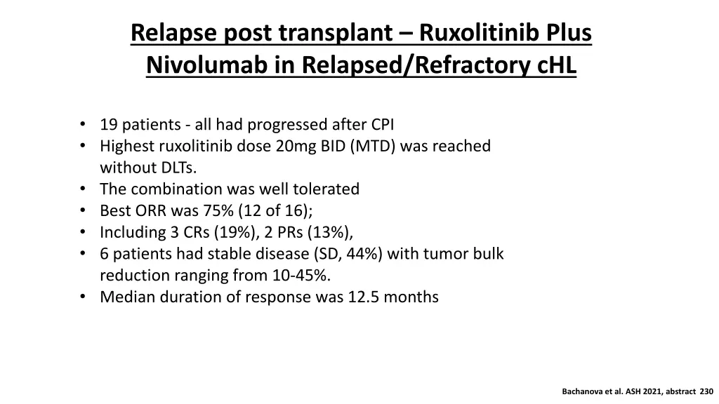 relapse post transplant ruxolitinib plus