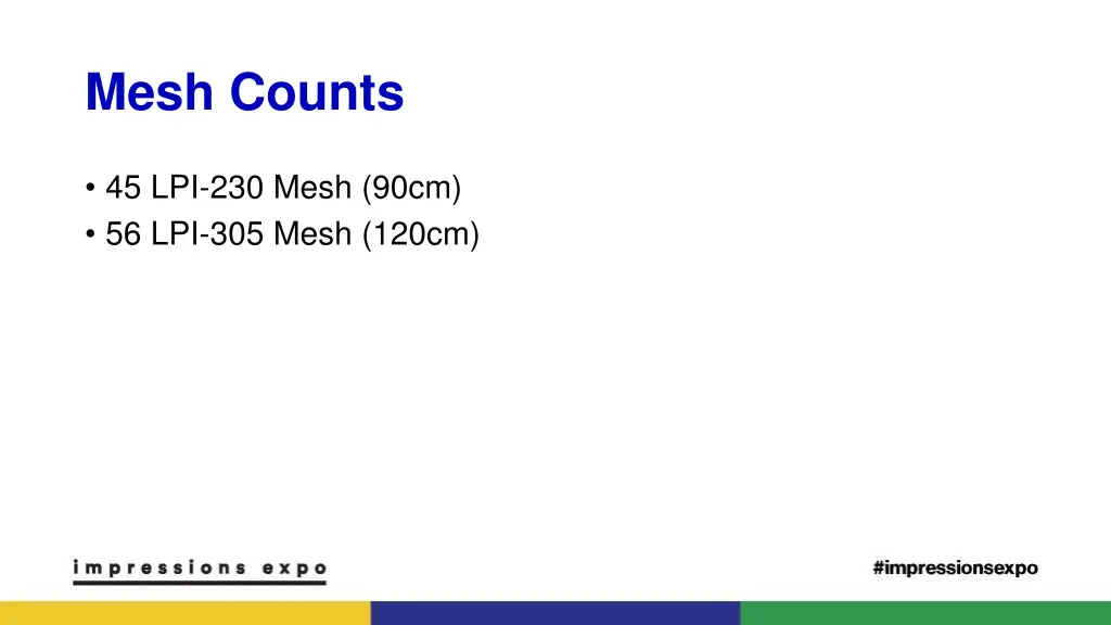 mesh counts
