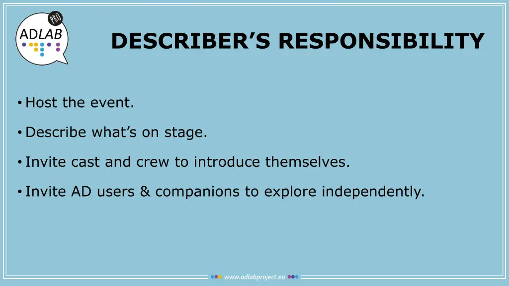 describer s responsibility
