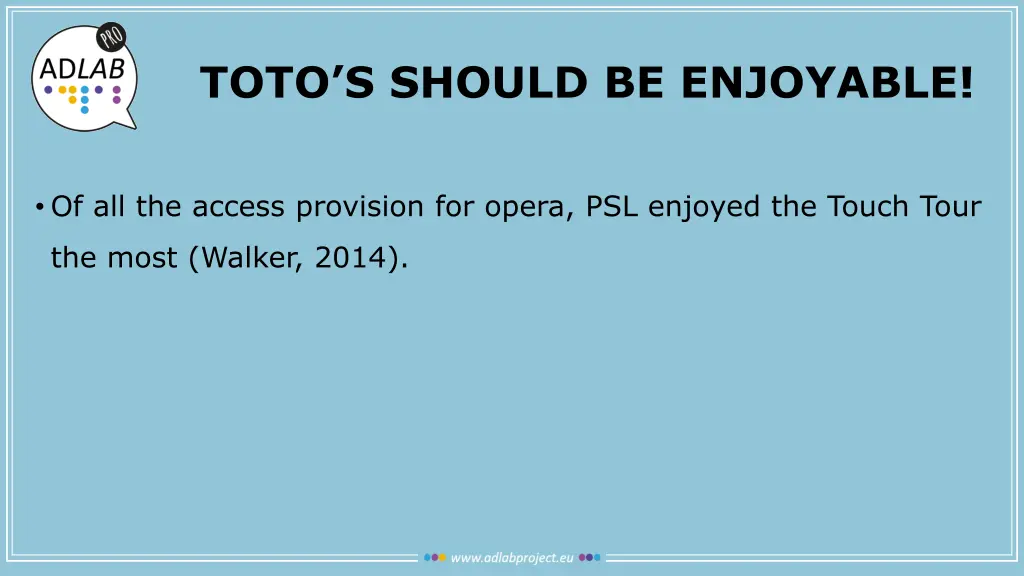 toto s should be enjoyable