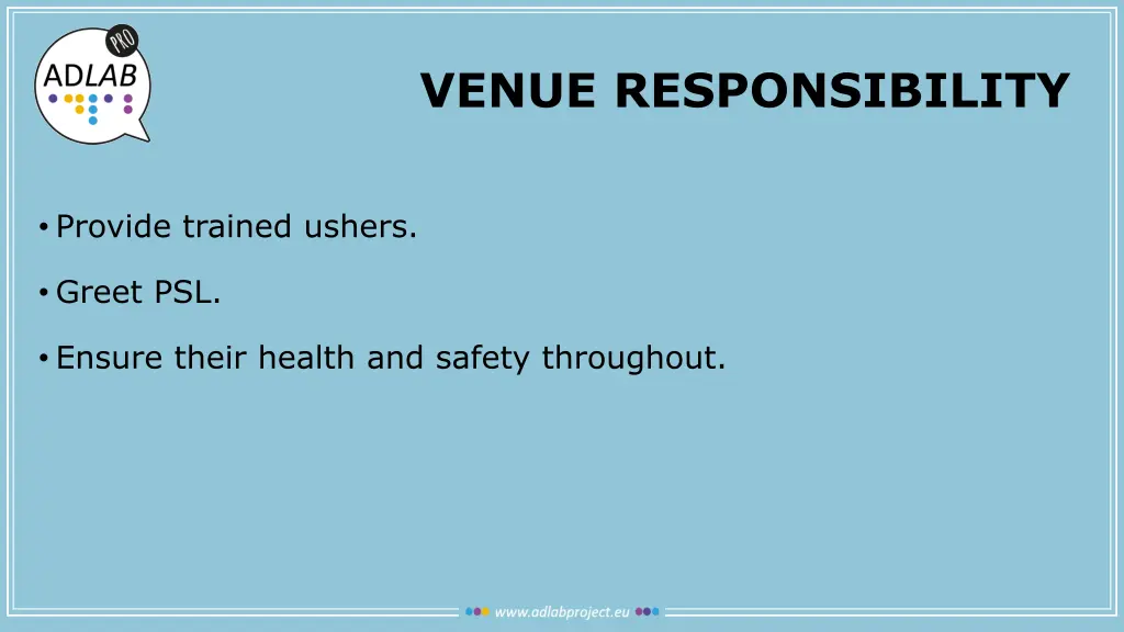 venue responsibility
