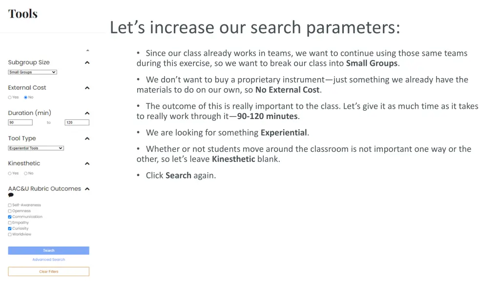 let s increase our search parameters