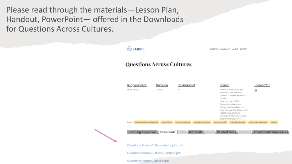 please read through the materials lesson plan