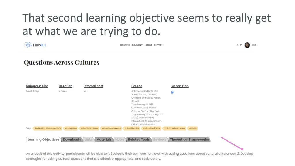 that second learning objective seems to really