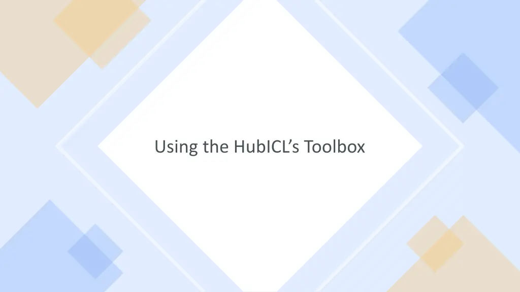 using the hubicl s toolbox