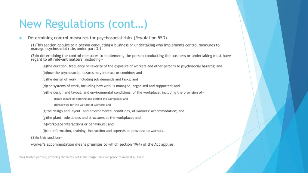 new regulations cont