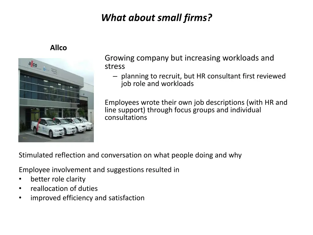 what about small firms