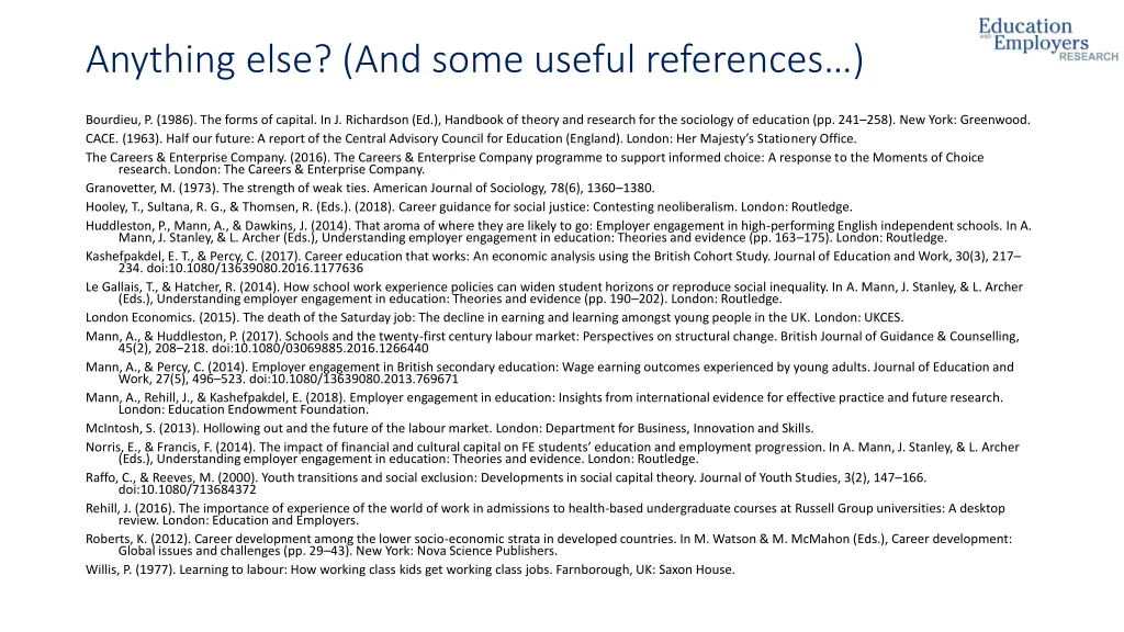 anything else and some useful references